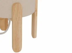 Tafellamp Rafa Ø18xH37cm - hevea & PVC - beige & naturel