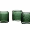 Theelichthouder Cassis Ø7x7cm - glas - groen