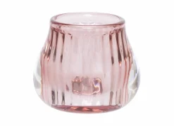 Cosy & Trendy Theelichthouder Ø8x6,8cm - glas - roze