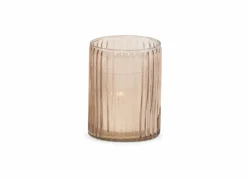 Theelichthouder Ø8x10cm - glas - amber