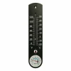 Thermometer met hygrometer H25cm - plastiek & glas - zwart