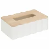 Tissuebox Cheri 24x15x9cm - MDF - wit & naturel