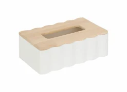 Tissuebox Cheri 24x15x9cm - MDF - wit & naturel