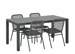 Tuinset Breeze 160x80cm met 4 tuinstoelen Hopi