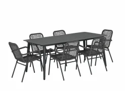 Tuinset Shore 180x90cm met 6 tuinstoelen Hopi