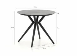 Tuintafel Shore Ø90cm - aluminium - antraciet