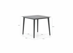 Tuintafel Shore 90x90cm aluminium antraciet