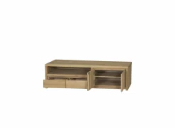 Tv-meubel Amarillo 160cm - eik massief & fineer & decor - naturel