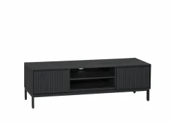 Tv-meubel Aquilano 145cm - acacia massief & decor - zwart