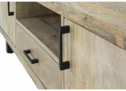 Tv-meubel Boqueria 180cm - mango massief & metaal - naturel
