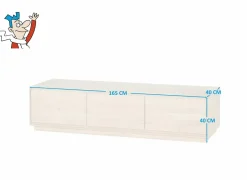 Tv-meubel Caviar 165cm - eik massief & decor - naturel