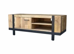 Tv-meubel Chaparral 125cm - mango massief - naturel & zwart
