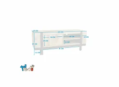 Tv-meubel Chaparral 125cm - mango massief - naturel & zwart