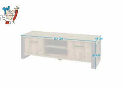 Tv-meubel 157cm - decor - bruin & zwart