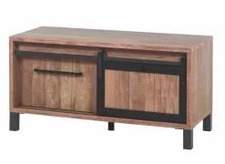 Tv-meubel 122cm - decor - old teak & matt black
