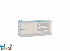 Tv-meubel Etienne 132cm - decor - industriële eik & zwart