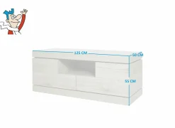 Tv-meubel Etna 125cm - decor - millenium eik & lichtgrijs