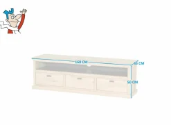 Tv-meubel Grimaldi 160cm - eik massief & decor - naturel