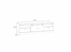 Tv-meubel Kaszimiro 203cm - decor - waterford eik & zwart