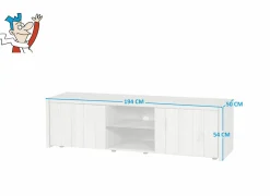 Tv-meubel Lucca 194cm - decor - millenium eik & lichtgrijs