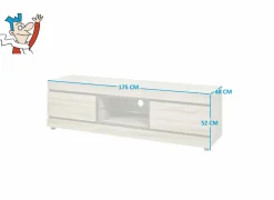 Tv-meubel Marnix 175cm - decor - bruin