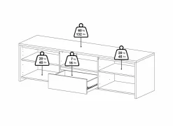 Tv-meubel Next 179cm - decor - wit & jackson hickory