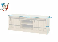 Tv-meubel Piero 164cm - decor - scarlet eik