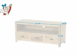 Tv-meubel Ploutos 125cm - mango massief - naturel