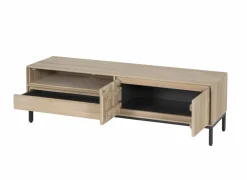 Tv-meubel Polar 145cm - eik massief & fineer & decor - naturel