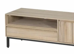 Tv-meubel Polar 145cm - eik massief & fineer & decor - naturel