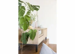 Tv-meubel Polar 145cm - eik massief & fineer & decor - naturel