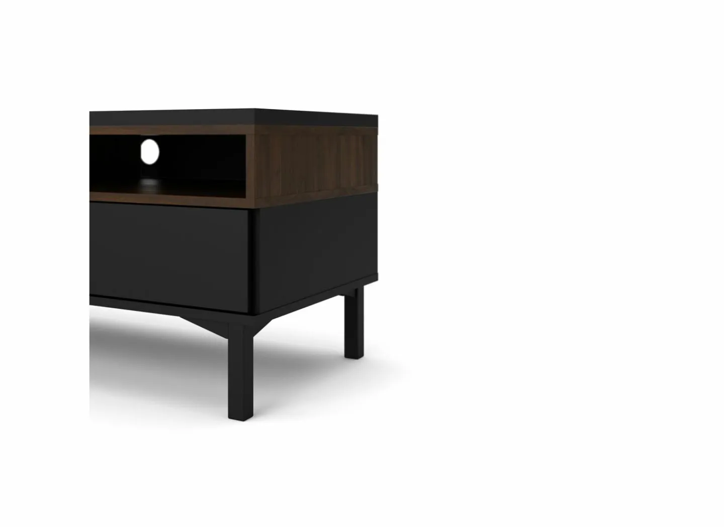 Tv-meubel Roomers 156cm - decor - zwart & walnoot