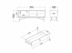Tv-meubel Ry 151cm - decor - bruin & zwart