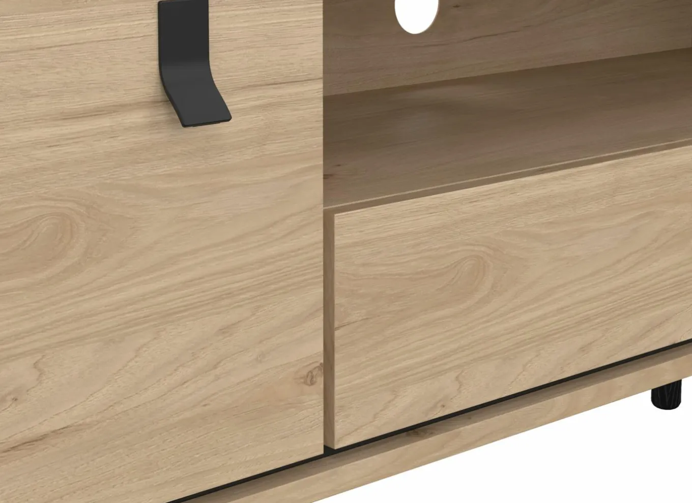 Tv-meubel Ry 151cm - decor - bruin & zwart