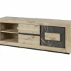 Tv-meubel Sacha 170cm - melamine - canyon oak & marble