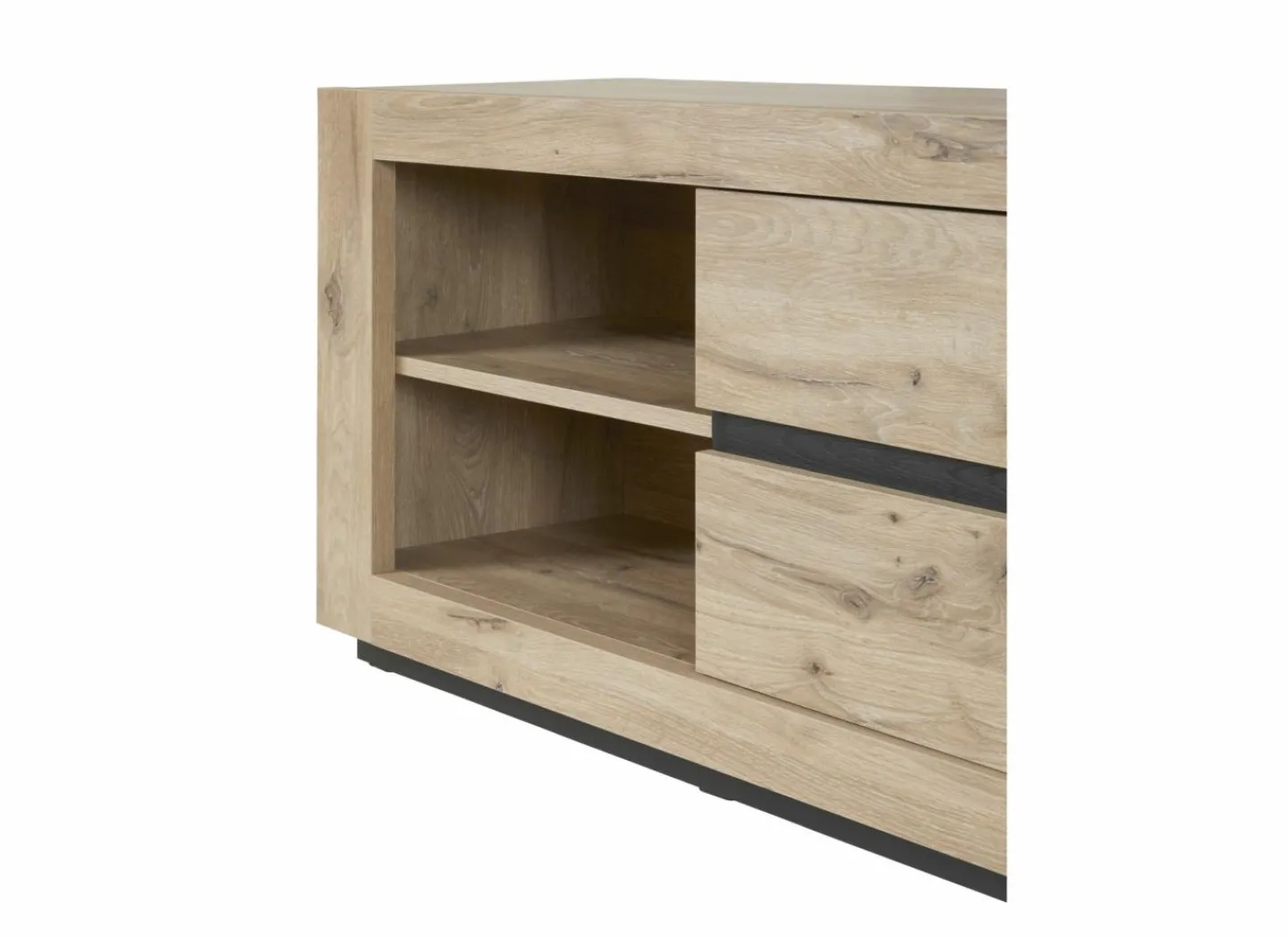 Tv-meubel Sacha 170cm - melamine - canyon oak & marble