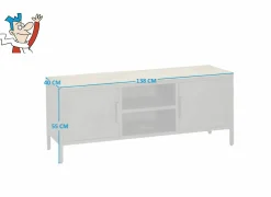 Tv-meubel Zarathustra hout metaal 138cm