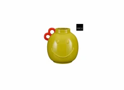 Mica Vaas Duke Smiley H26cm - dolomiet - oker