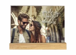 Vernazza staande fotohouder 10x15cm - hout & plastiek - naturel