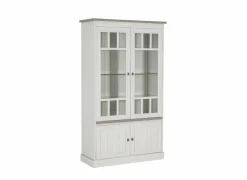 Vitrinekast 122cm - decor - lariks & bruine eik