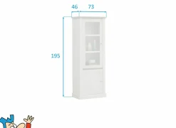 Vitrinekast Eline 73cm - decor - white oak & autumn oak