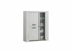 Vitrinekast Elvis 133cm - decor - white oak