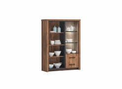 Vitrinekast Ensor 125cm - decor - acacia & black concrete