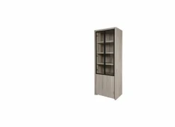 Vitrinekast Lucca 75cm - decor - millenium eik & lichtgrijs