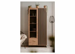 Vitrinekast Medan 92cm - melamine - artisanale eik