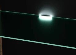 Vitrinekast Monaco 114cm - melamine - saloon eik & zwart