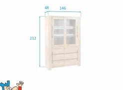 Vitrinekast Otto 146cm - decor - scarlet eik