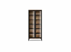 Vitrinekast Roomers 89cm - decor - zwart & walnoot
