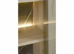 Vitrinekast Sacha 120cm - melamine - canyon oak & marble