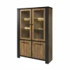 Vitrinekast Samuel 130cm - decor - denver eik & zwart